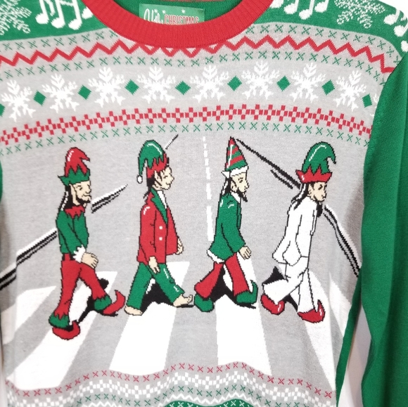 Beatles Abbey Road Christmas Sweater NWOT - Picture 3 of 5